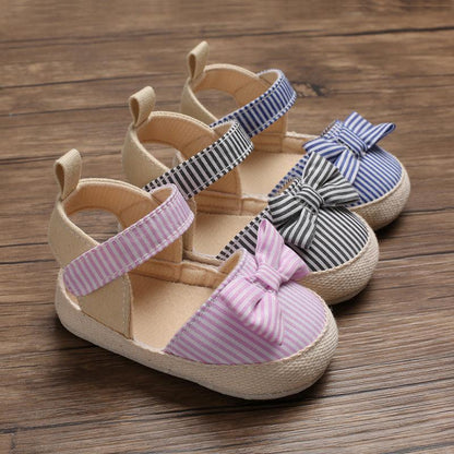 Hai Shenyue Summer 0-1 Year Old Female Baby Shoes Soft Sole Bow Princess Baby Toddler Shoes - Vogue Aura