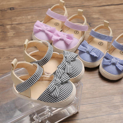 Hai Shenyue Summer 0-1 Year Old Female Baby Shoes Soft Sole Bow Princess Baby Toddler Shoes - Vogue Aura