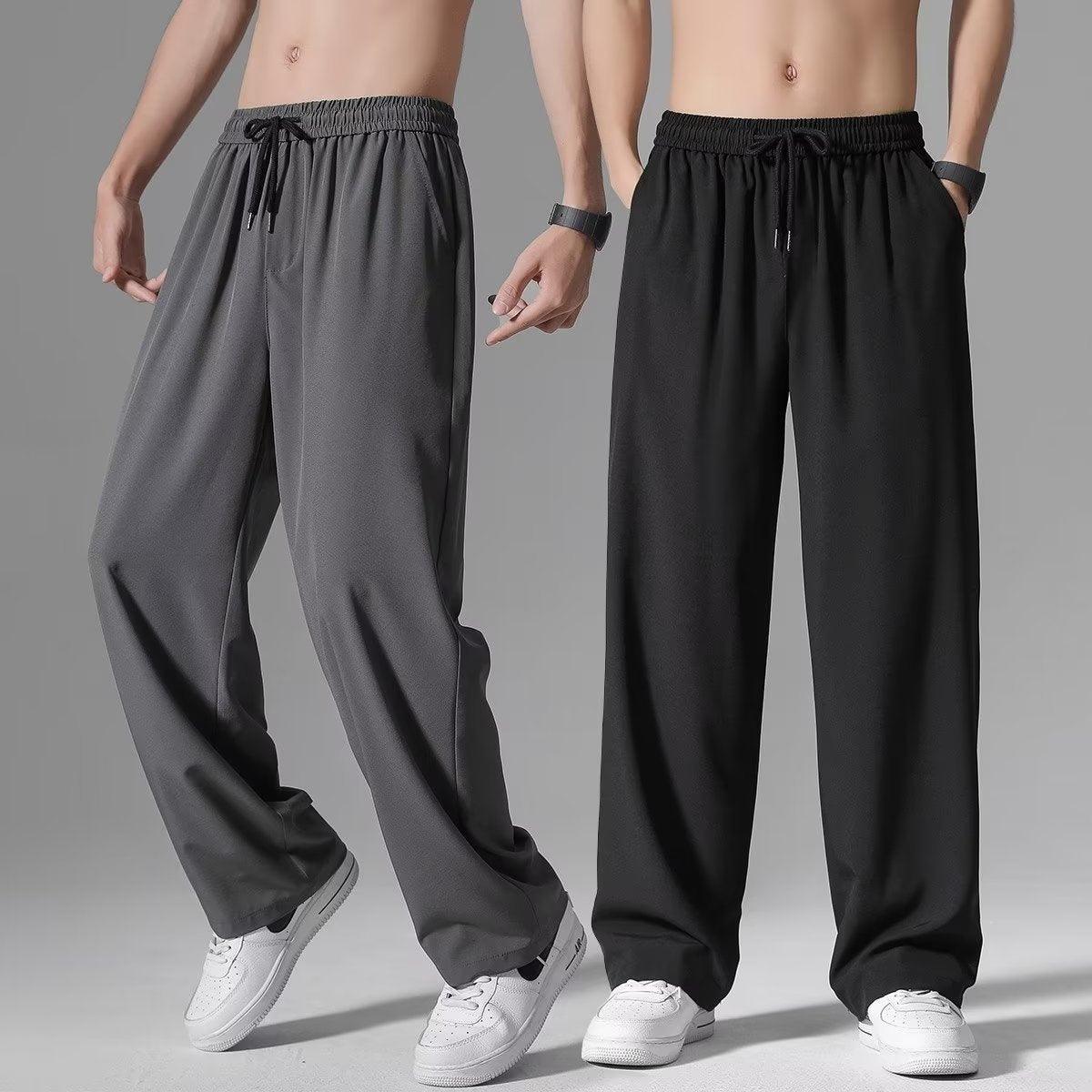 Men's Ice Silk Wide-Leg Summer Quick-Drying Sweatpants - Vogue Aura