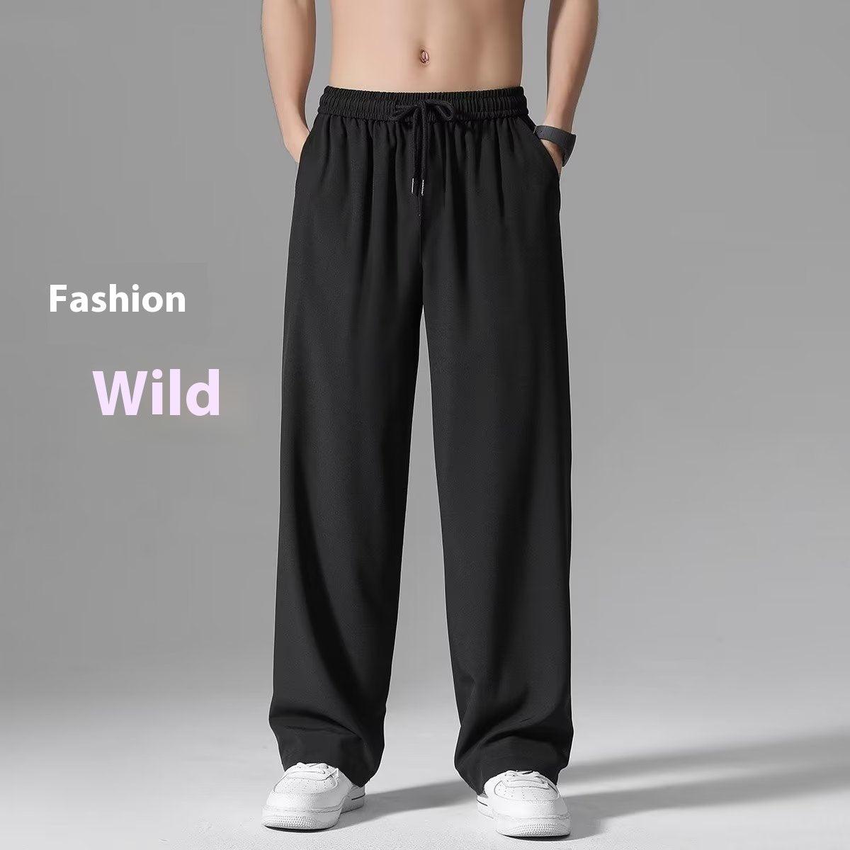 Men's Ice Silk Wide-Leg Summer Quick-Drying Sweatpants - Vogue Aura