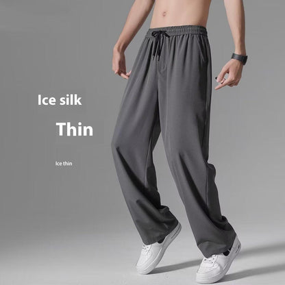 Men's Ice Silk Wide-Leg Summer Quick-Drying Sweatpants - Vogue Aura