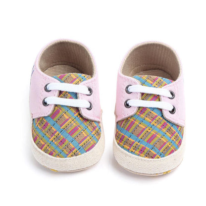 Korean Style Plaid Baby All-match Toddler Shoes - Vogue Aura