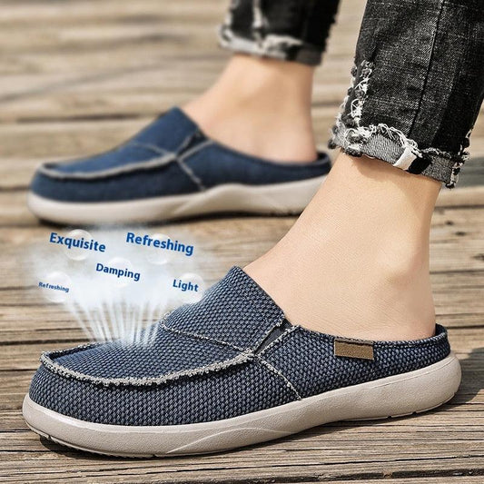 Men's Lightweight Summer Loafers - Casual Half Slippers in Solid Colours - Vogue Aura