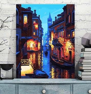 Linen Digital Art Print: Charming Venice Home Decor 40x50 cm - Vogue Aura