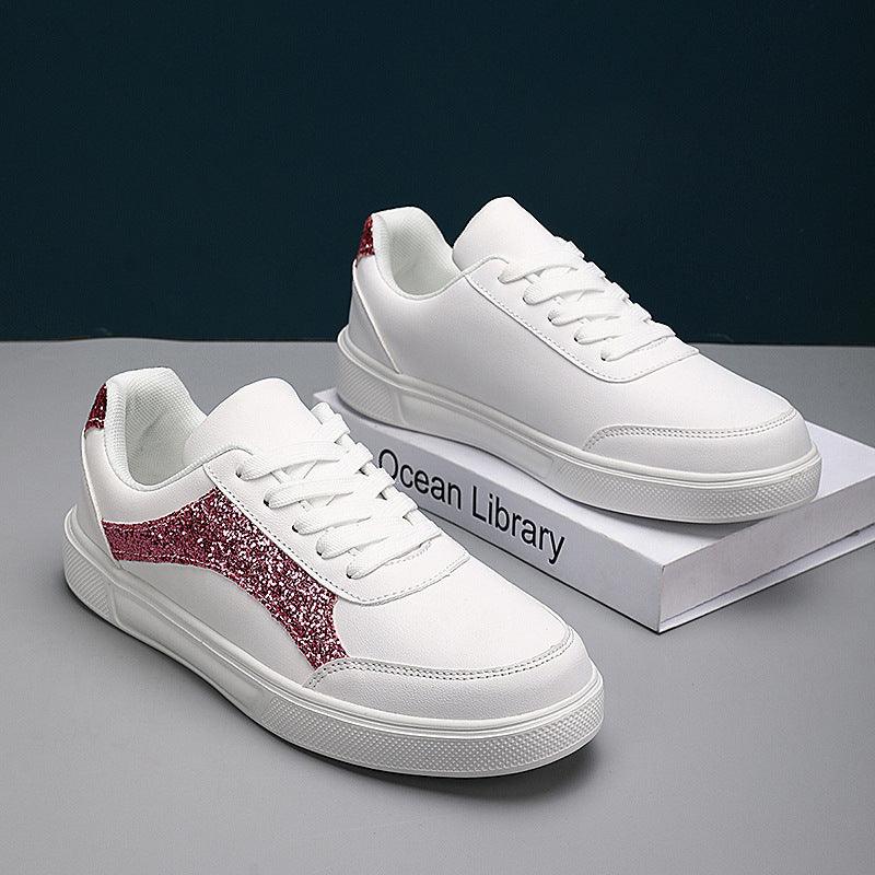 Lustrous Gender-Neutral Casual Lace-Up Sneakers - Vogue Aura