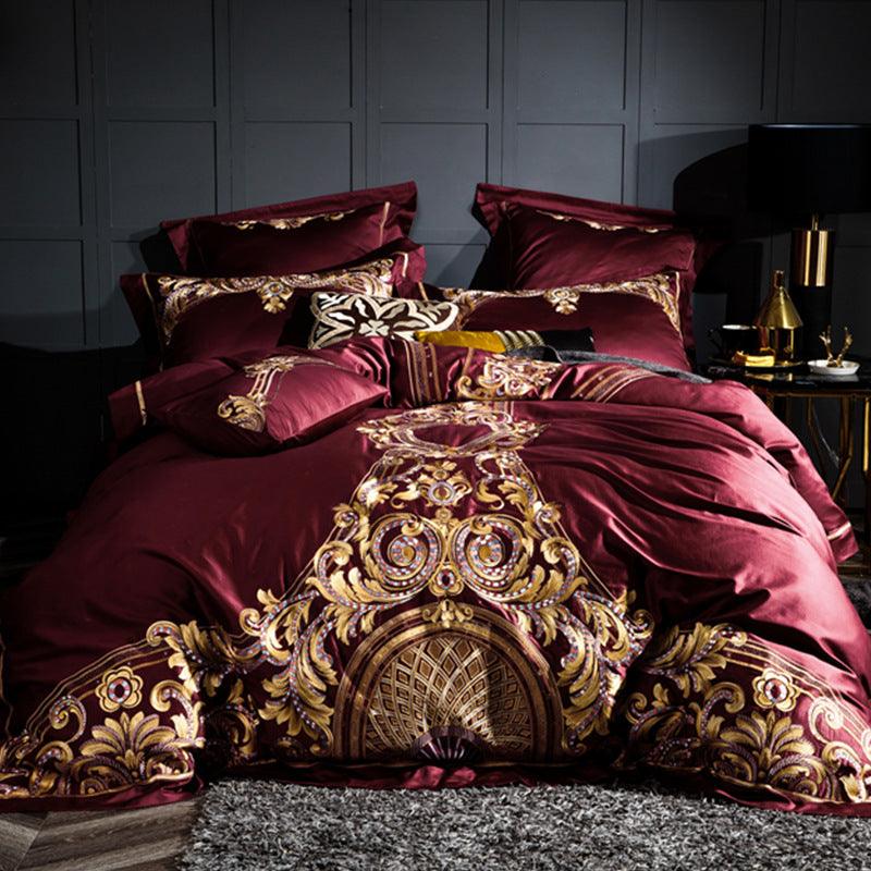 Luxurious Embroidered Cotton Bedding Collection - Vogue Aura