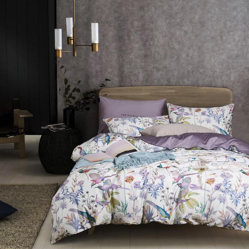 Luxurious Floral Long-Staple Cotton 4-Piece Duvet Set - Vogue Aura