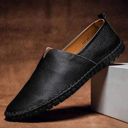 Luxurious Layered Leather Slip-On Shoes for Men - Vogue Aura