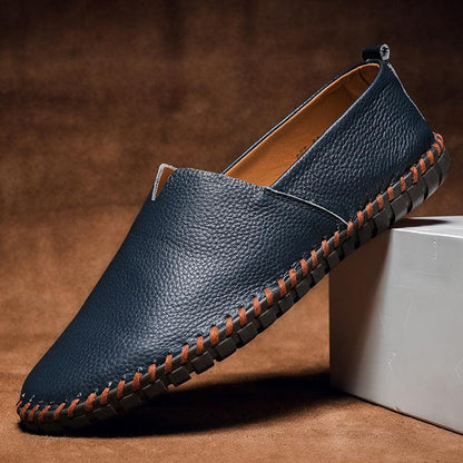 Luxurious Layered Leather Slip-On Shoes for Men - Vogue Aura