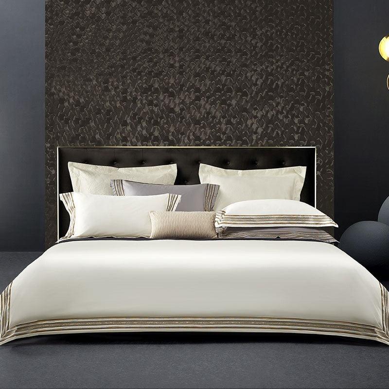 Luxurious Pima Cotton Embroidered Bedding Set - Four-Piece Collection - Vogue Aura