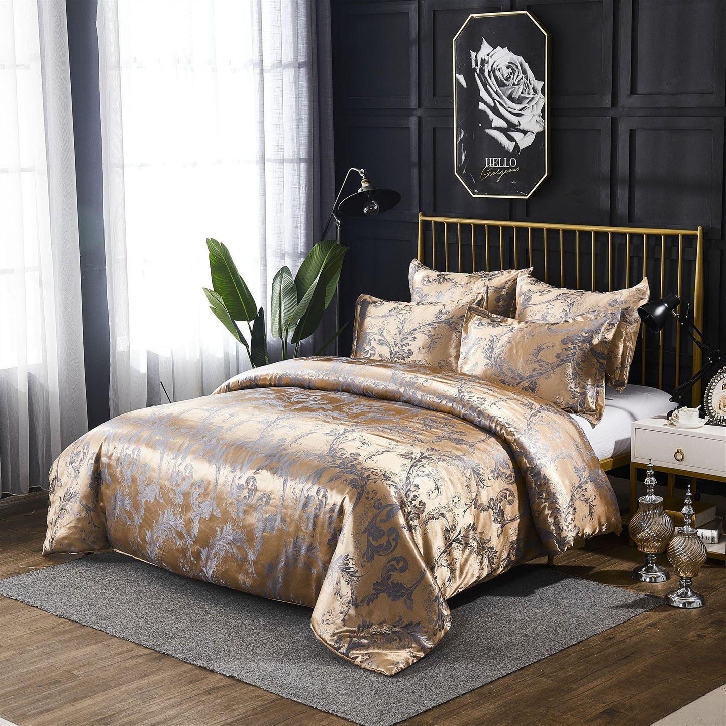 Luxurious Serenity: Stylish Three-Piece Polyester Bedding Ensemble - Vogue Aura