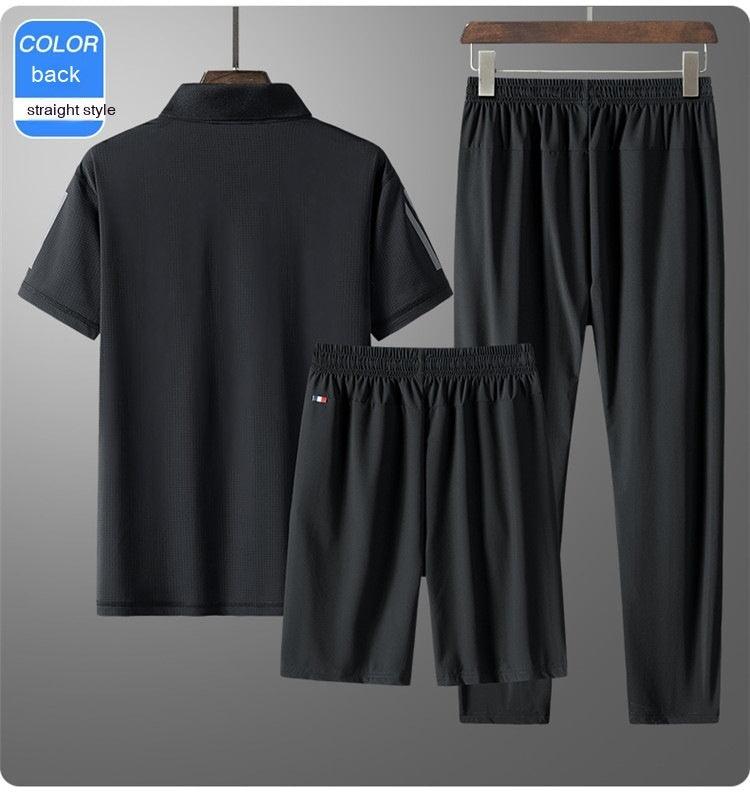 Men's Ice Silk Summer Sports Set - Vogue Aura