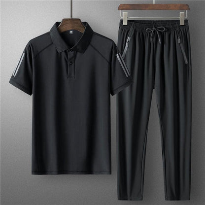 Men's Ice Silk Summer Sports Set - Vogue Aura