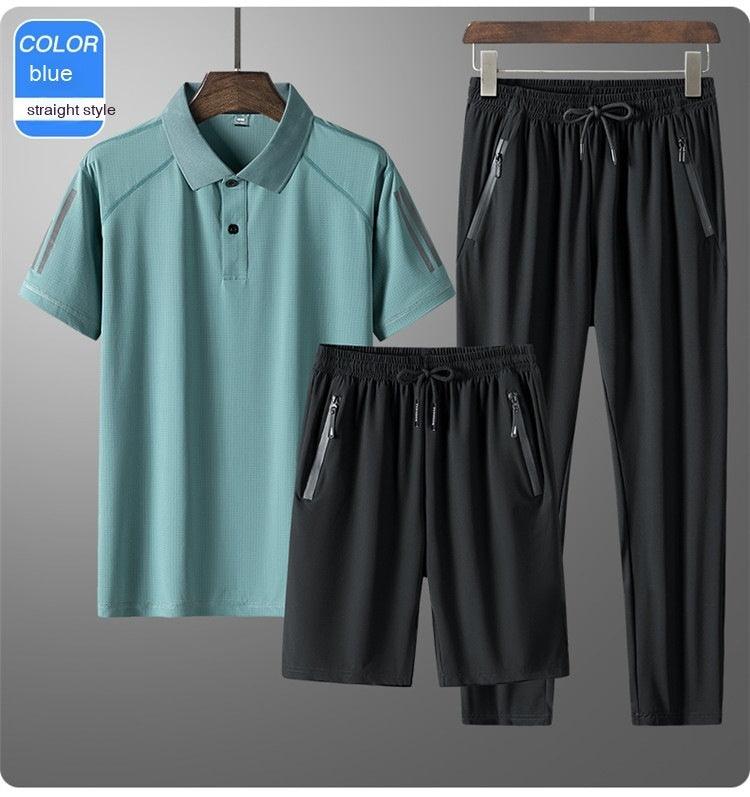 Men's Ice Silk Summer Sports Set - Vogue Aura