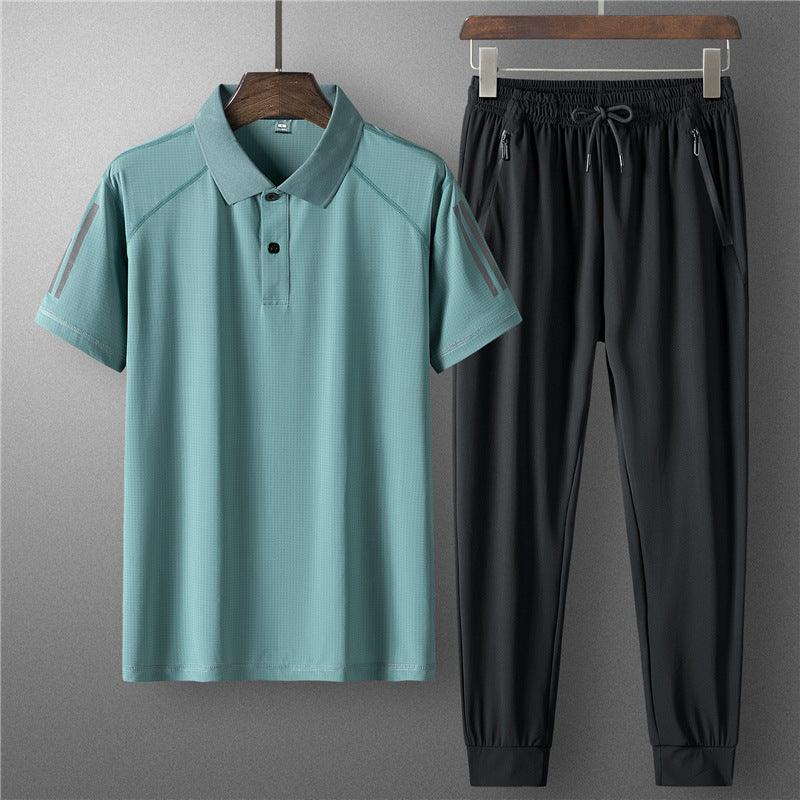 Men's Ice Silk Summer Sports Set - Vogue Aura