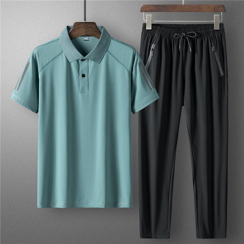 Men's Ice Silk Summer Sports Set - Vogue Aura