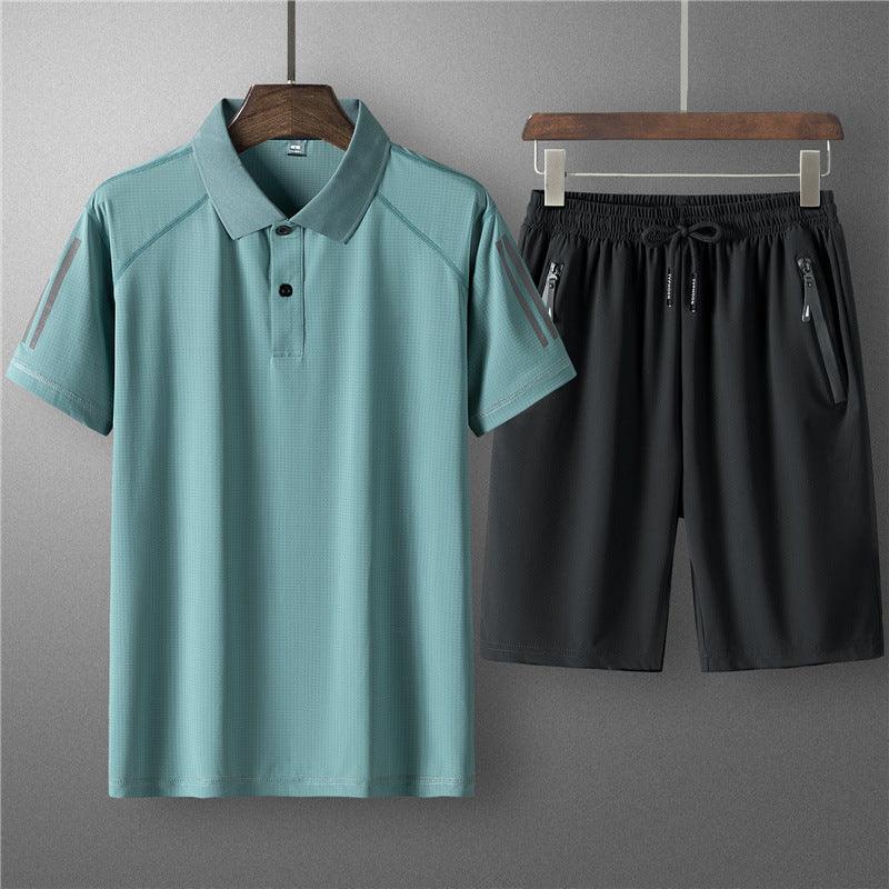 Men's Ice Silk Summer Sports Set - Vogue Aura