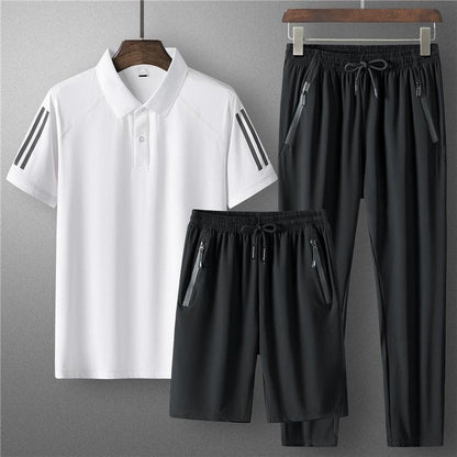 Men's Ice Silk Summer Sports Set - Vogue Aura