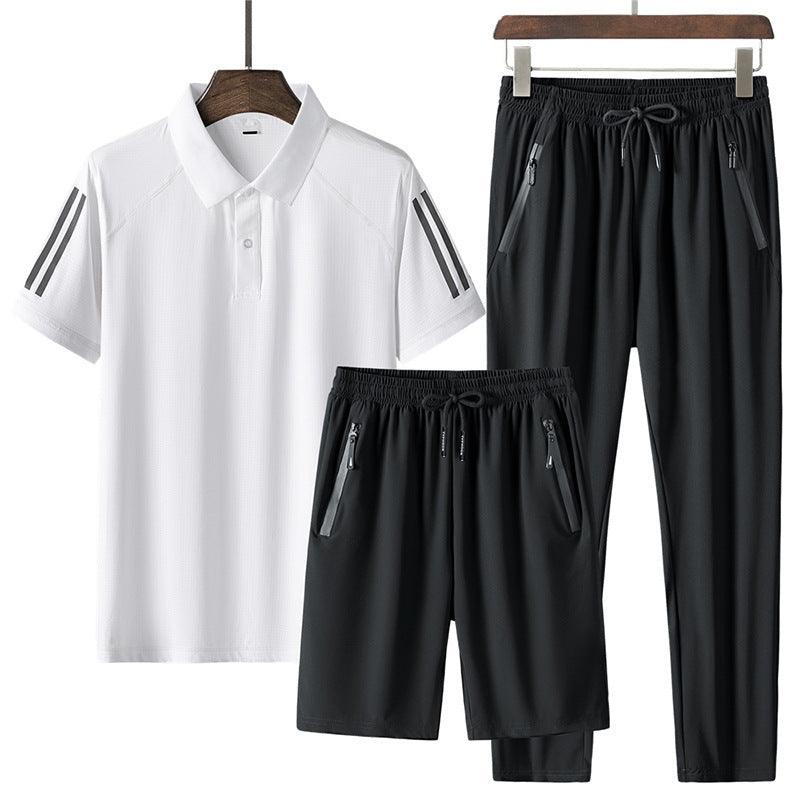 Men's Ice Silk Summer Sports Set - Vogue Aura