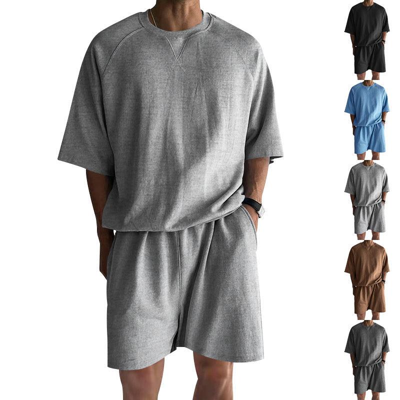 Men's Premium Lightweight Terry Sportswear Two-Piece Set - Vogue Aura