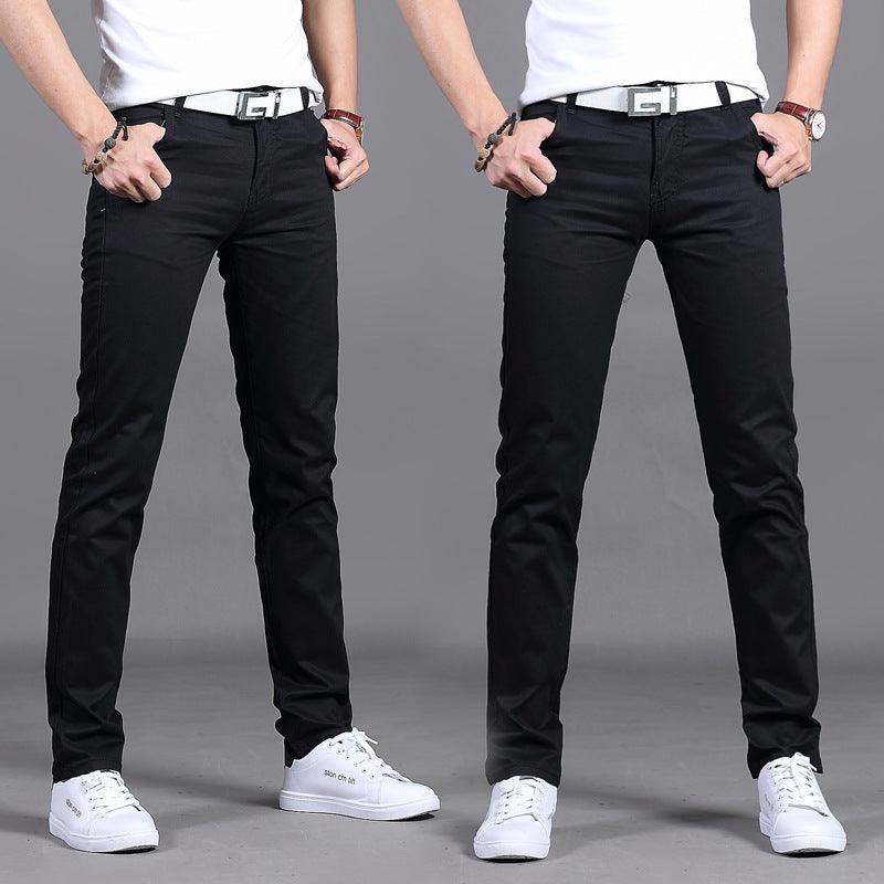 Men's Cotton Mid-Rise Straight Casual Trousers - Vogue Aura