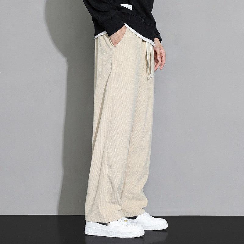 Men's Loose Fit Wide-Leg Trousers in Cotton Blend - Vogue Aura