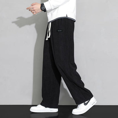 Men's Loose Fit Wide-Leg Trousers in Cotton Blend - Vogue Aura