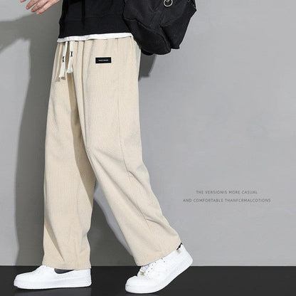 Men's Loose Fit Wide-Leg Trousers in Cotton Blend - Vogue Aura