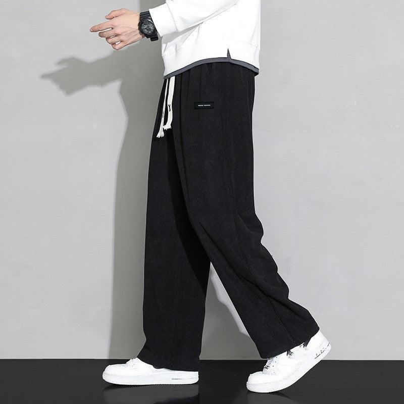 Men's Loose Fit Wide-Leg Trousers in Cotton Blend - Vogue Aura