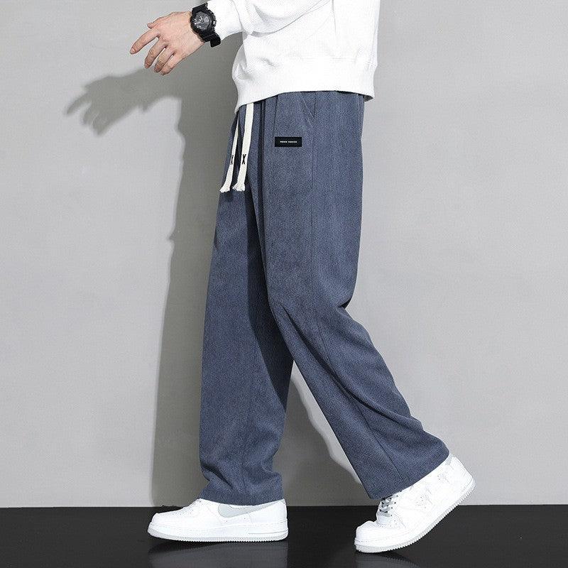 Men's Loose Fit Wide-Leg Trousers in Cotton Blend - Vogue Aura