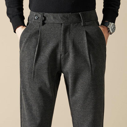 Men's Pants Loose Straight Woolen Drape - Vogue Aura