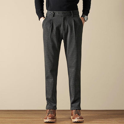 Men's Pants Loose Straight Woolen Drape - Vogue Aura