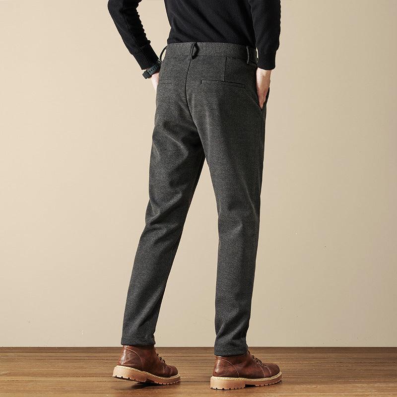 Men's Loose Fit Straight Woolen Trousers - Vogue Aura