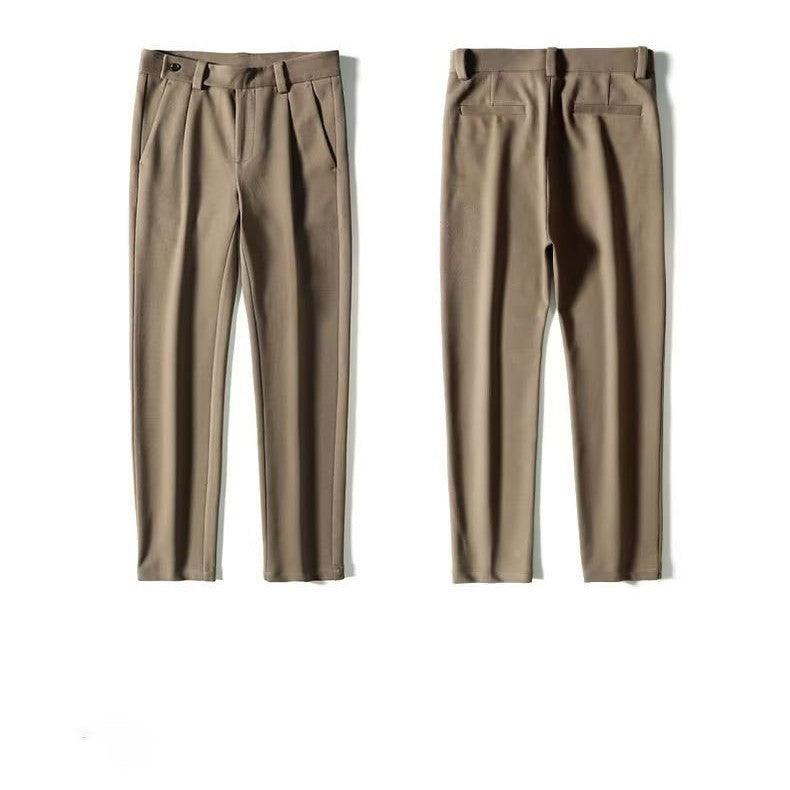 Men's Loose Fit Straight Woolen Trousers - Vogue Aura