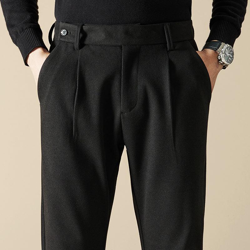 Men's Pants Loose Straight Woolen Drape - Vogue Aura