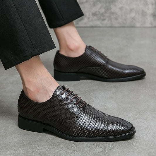 Men's Retro Lace-up Leather Shoes for Casual Elegance - Vogue Aura