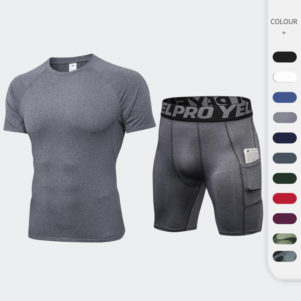 Men's Quick-Dry Running Set with Breathable Shorts - Vogue Aura