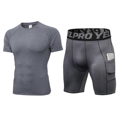 Men's Quick-Dry Running Set with Breathable Shorts - Vogue Aura