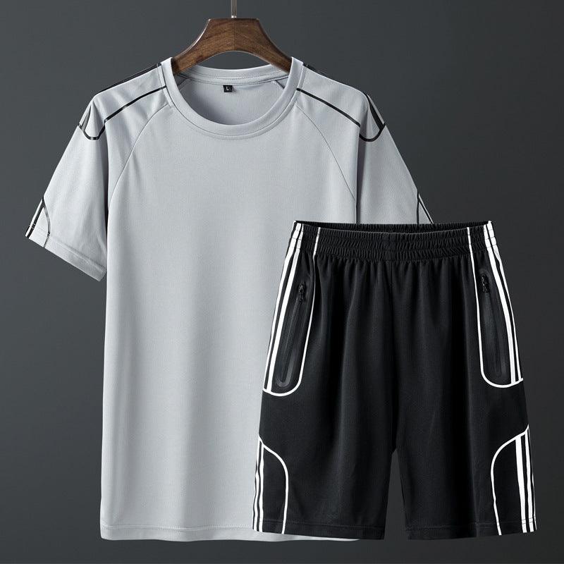 Men's Athletic Short Sleeved Workout Set - Vogue Aura