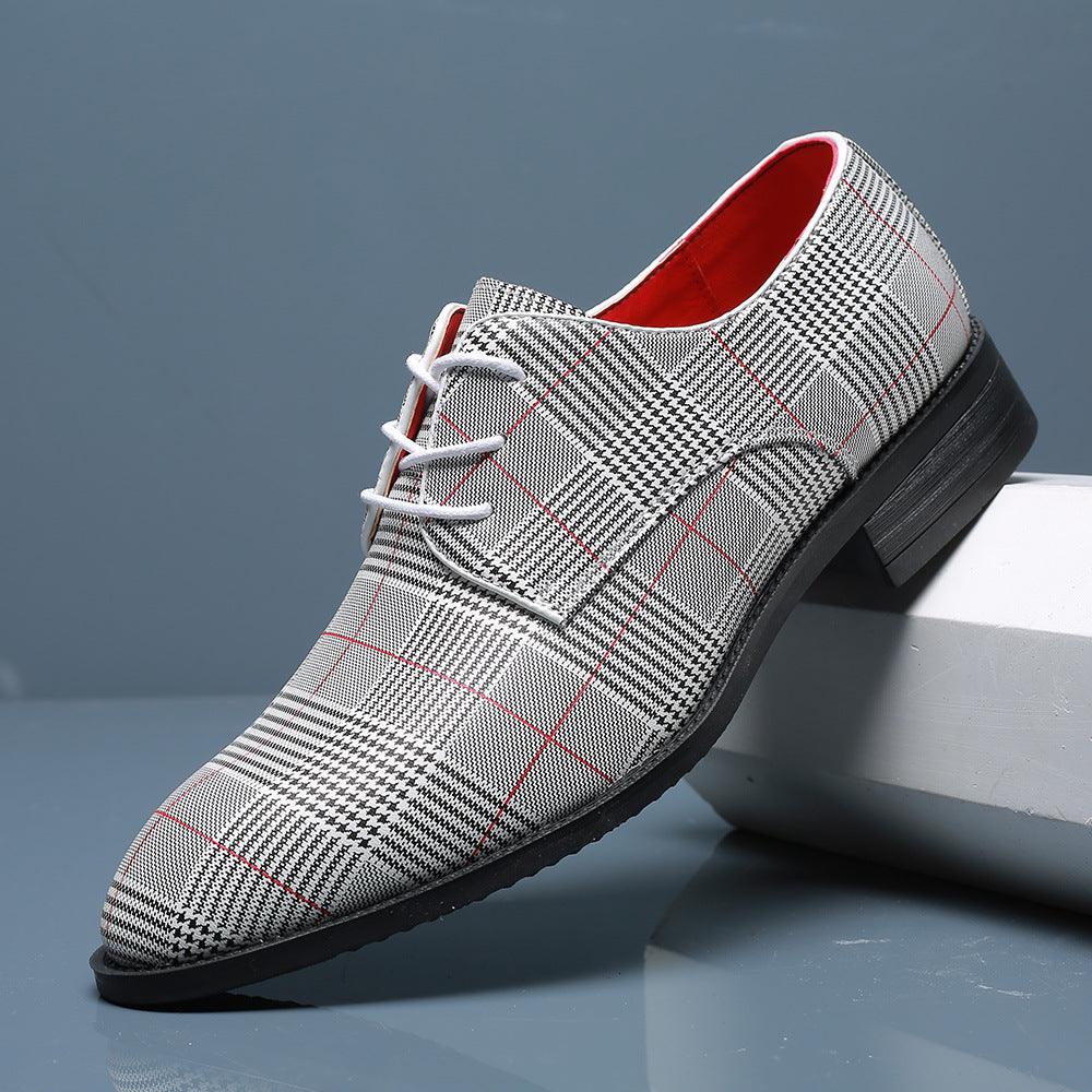 Men’s Contemporary Leather Lace-Up Shoes with Stripes - Vogue Aura