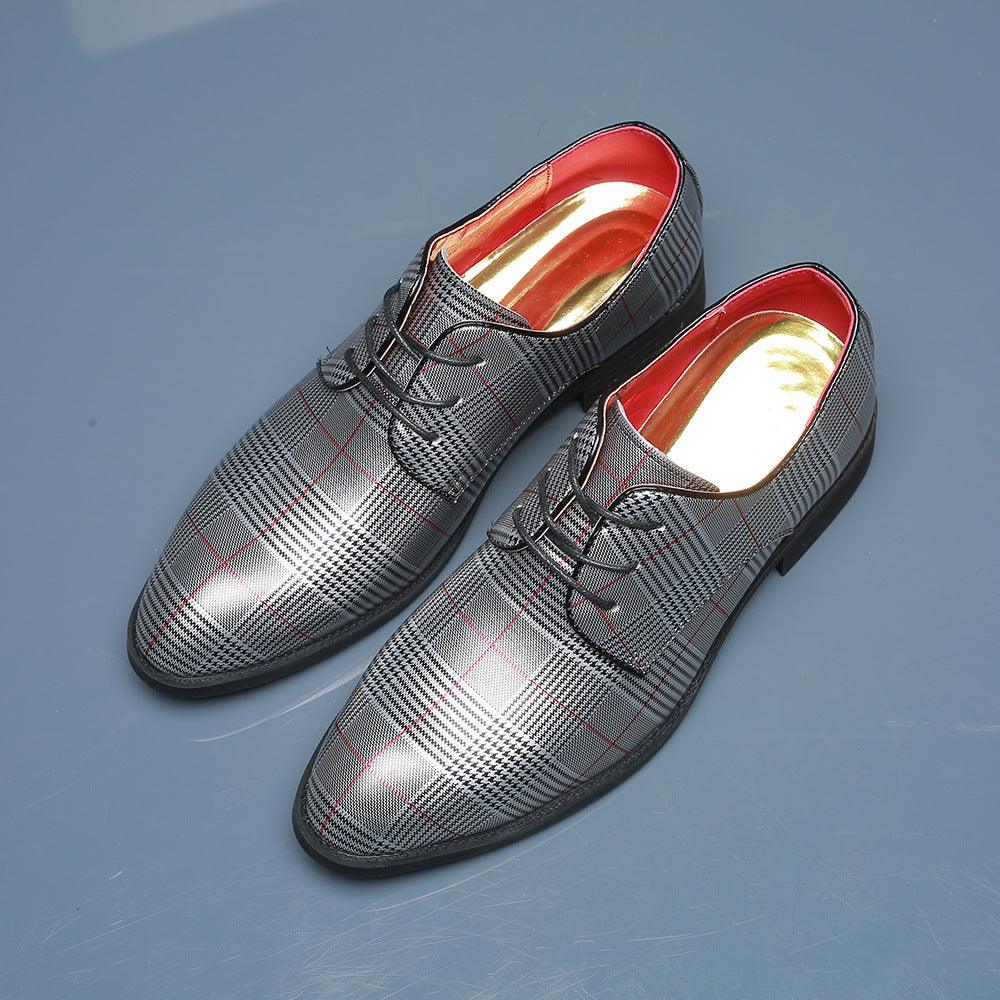 Men’s Contemporary Leather Lace-Up Shoes with Stripes - Vogue Aura