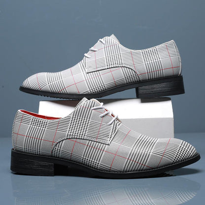 Men’s Contemporary Leather Lace-Up Shoes with Stripes - Vogue Aura