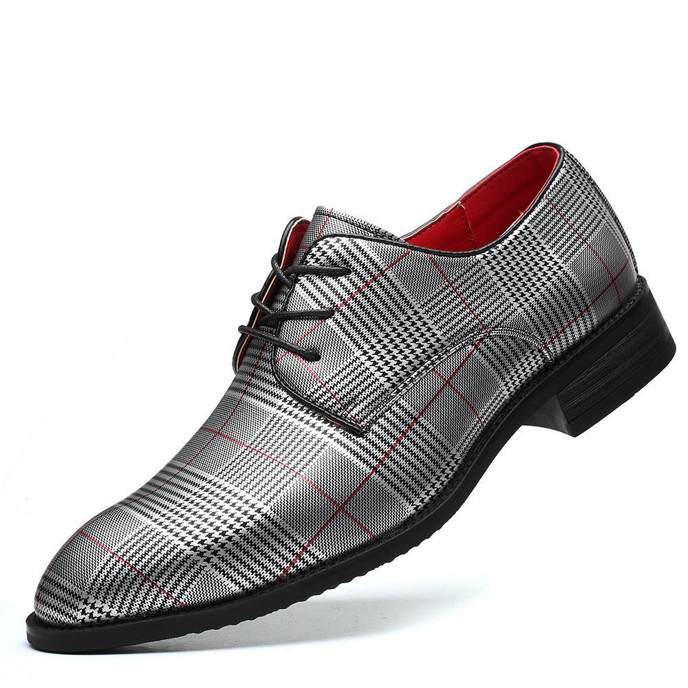 Men’s Contemporary Leather Lace-Up Shoes with Stripes - Vogue Aura