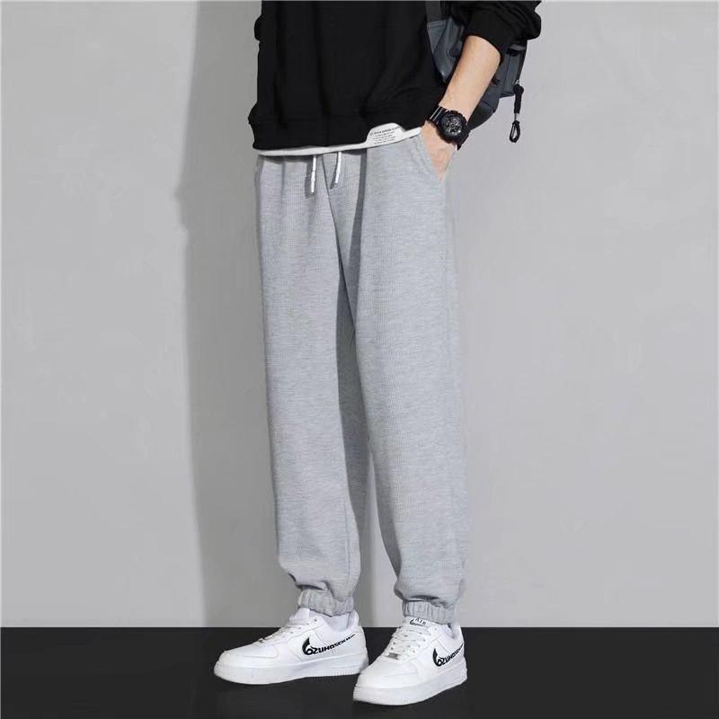 Men's Summer Loose Waffle Long Pants - Vogue Aura