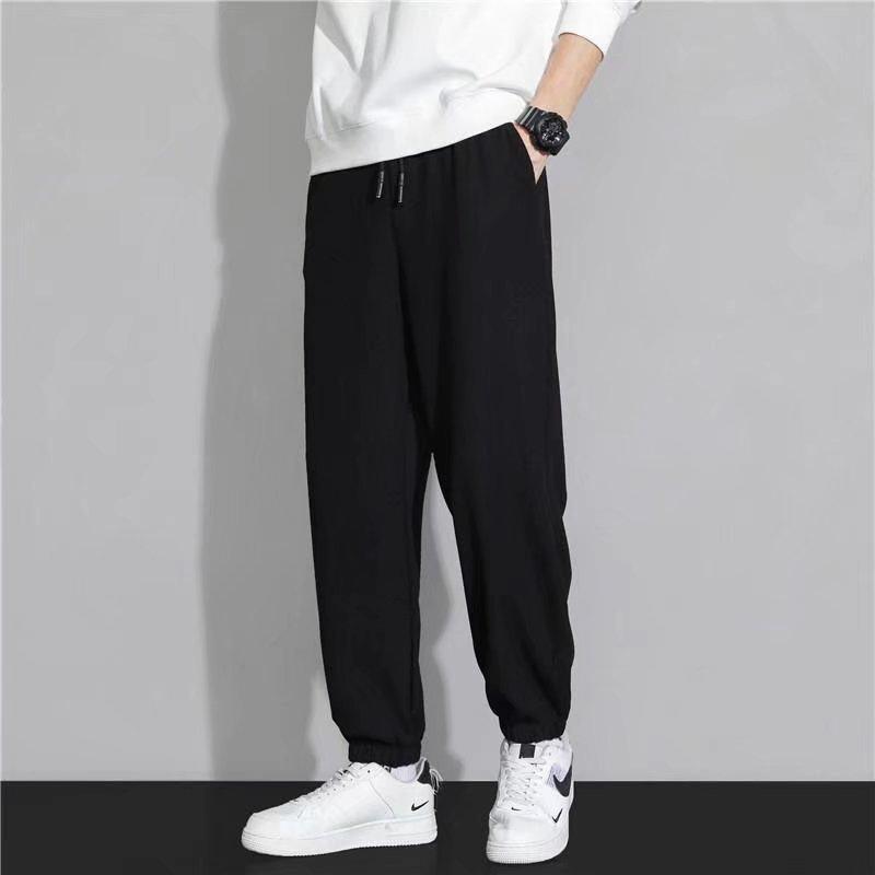 Men's Summer Loose Waffle Long Pants for Effortless Style and Comfort - Vogue Aura