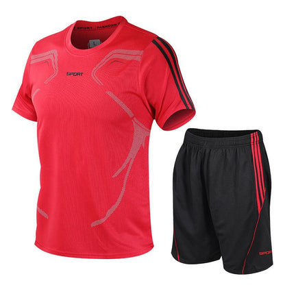 Men's Summer Sports Tracksuit Set - T-Shirt & Shorts for Big Sizes M to 5XL, Suitable for Weights up to 105kg - Vogue Aura