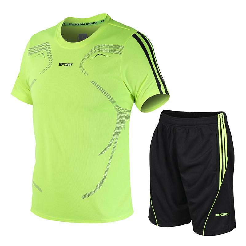 Men's Summer Sports Tracksuit Set - T-Shirt & Shorts for Big Sizes M to 5XL, Suitable for Weights up to 105kg - Vogue Aura