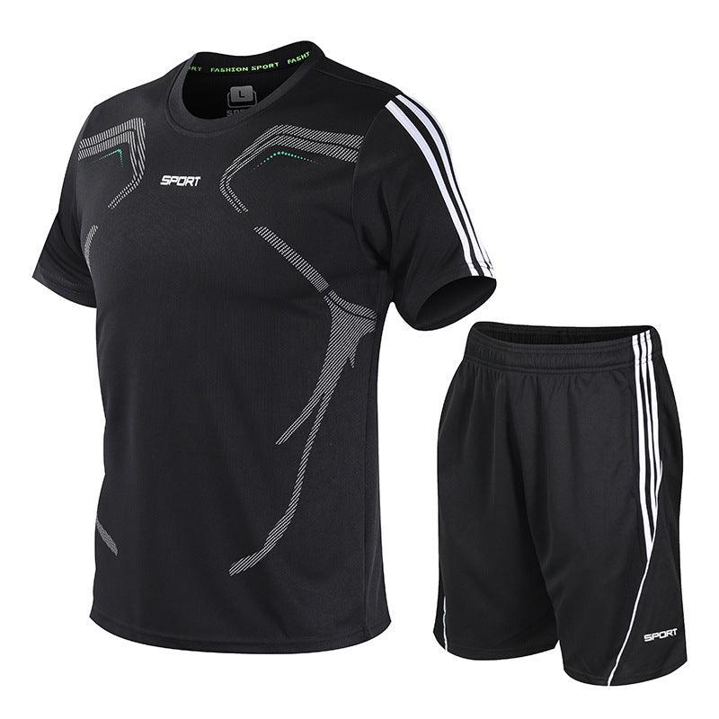 Men's Summer Sports Tracksuit Set - T-Shirt & Shorts for Big Sizes M to 5XL, Suitable for Weights up to 105kg - Vogue Aura