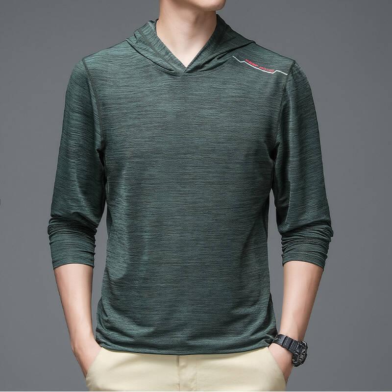 Men's Premium Hooded Long Sleeve T-Shirt for Versatile Casual Wear - Vogue Aura