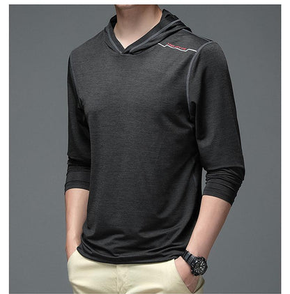 Men's Premium Hooded Long Sleeve T-Shirt for Versatile Casual Wear - Vogue Aura